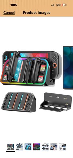 Switch 2 Wall Mount Charging Dock for 2025 Joycon 2, Wall Mount Kit Shelf for Nintendo Switch 2 Accessories, RGB