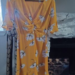 Yellow Dress With White Flowers 