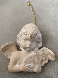 Vintage Ceramic Cherub Hanging Ornaments 