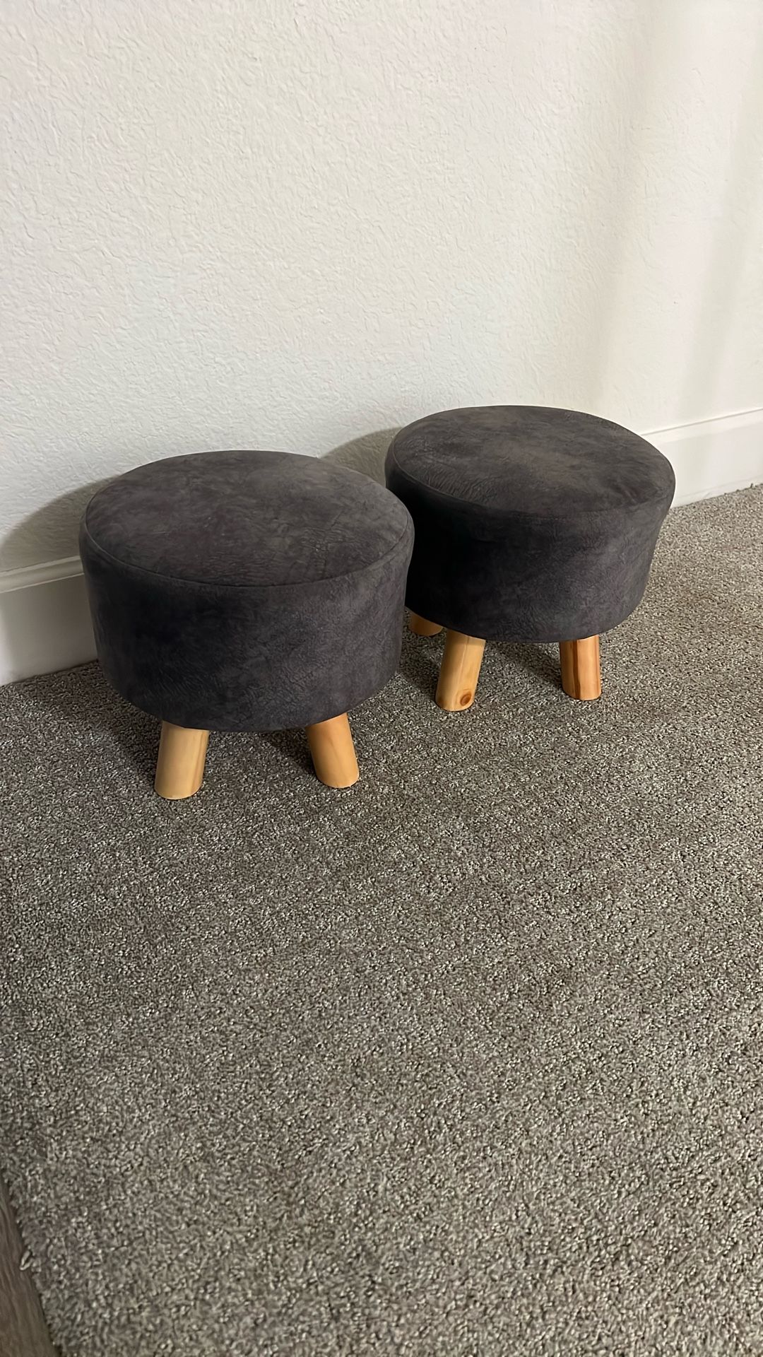 Pair Of Small Ottomans