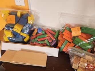 340-Piece Wooden Building Block Set – Assorted Colors & Shapes