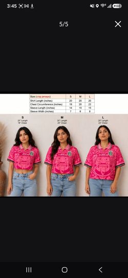 Mexico Crop Soccer Jersey Pink womens