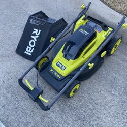 Sale Ryobi 16inch 18v Mower W Free Weedeater . Comes W 4ah Battery And Charger 