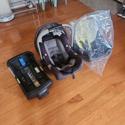 Nuna Pipa Click-on True Lock Base (With Free Carseat & New Never Used Barebone Carseat w/replaceable Carseat Cover)