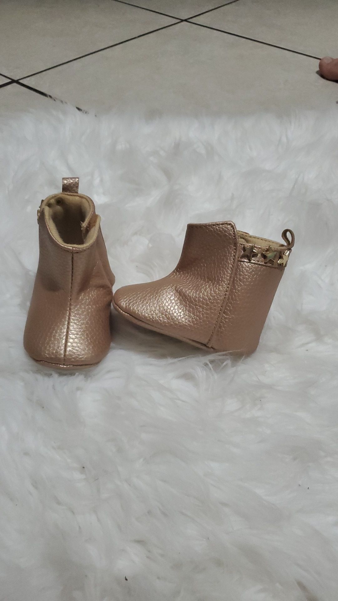 Gold baby girl boots 3-6 months