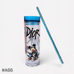 Mickey Mouse Designer Acrylic Plastic Skinny Tumbler Cup 16oz