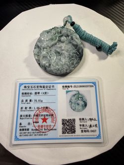 Natural Jadeite jade Dragon Pendant