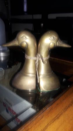 Brass duck bookends