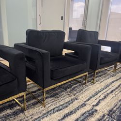 Black velvet chairs