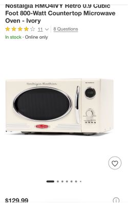 Nostalgia Microwave oven Retro 0.9 Cubic Foot 800 Watt  - Ivory