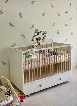 Ikea MYLLRA Crib with drawer, white
