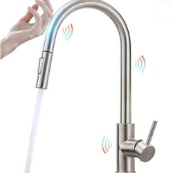 Commercial Kitchen Sink Faucet Pull Down Sprayer Twin Head Mixer Stainless Steel 