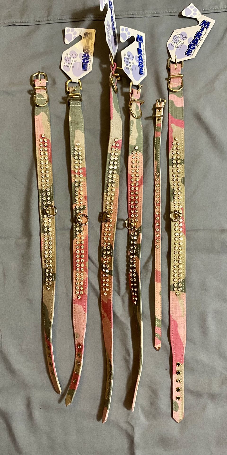 Wholesale Lot 6 MIRAGE Pink Camo Rhinestone Studded Dog Pet Collars 14 18 20 USA