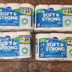 Brand New Packages of Kroger Toilet Paper 12 Double Rolls=24 Regular Rolls (SERIOUS BUYERS ONLY)