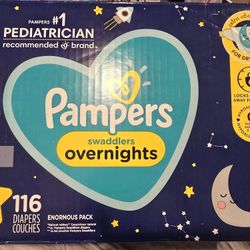 Pampers Swaddlers Overnights, Size 3, 116 Count
