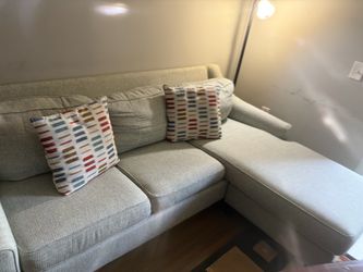 Light Gray Fabric Sectional Sofa with Chaise
