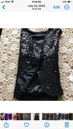 Black Sequenced Vest , size small like new