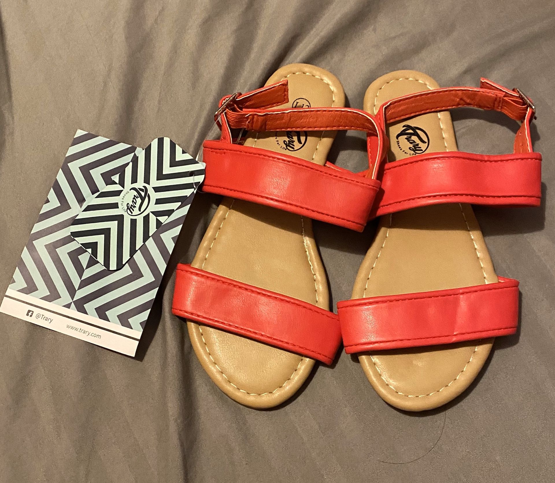 Girls red sandals brand new size 12