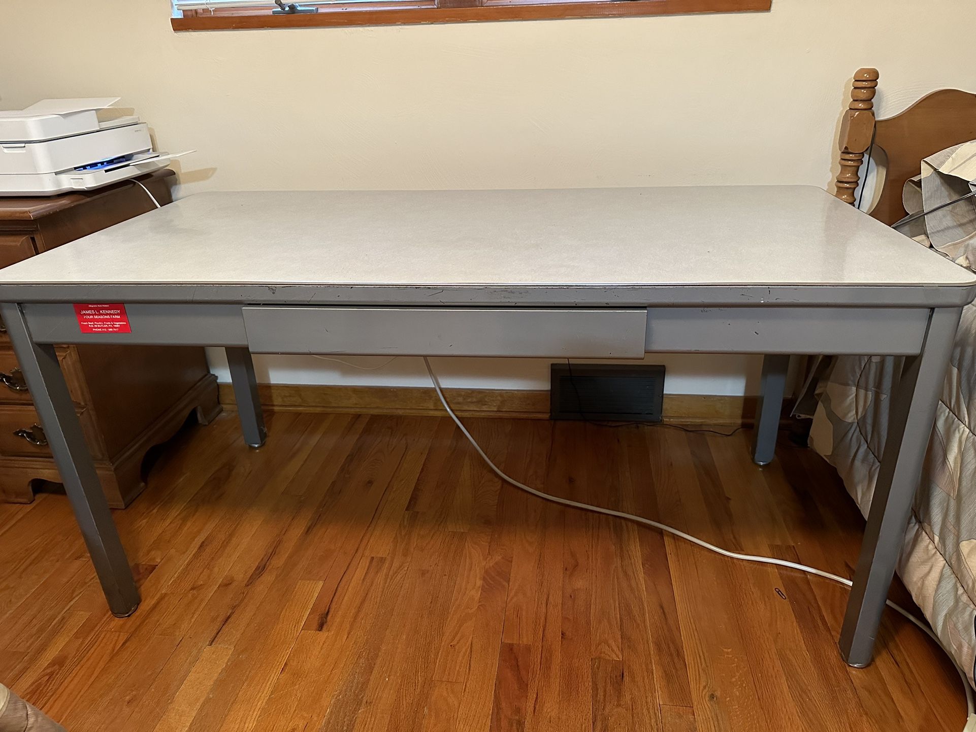 Retro Metal And Formica Table - Sturdy