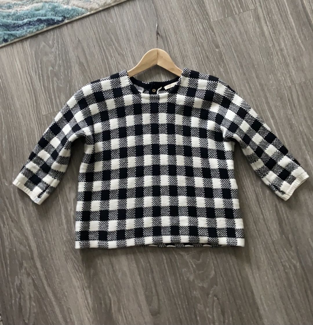 Maje gingham check plaid max sweater. Size 1