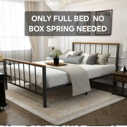 AWQM Full Size Metal Bed Frame with Headboard and Footboard, No Box Spring Needed , Heavy Duty Vintage