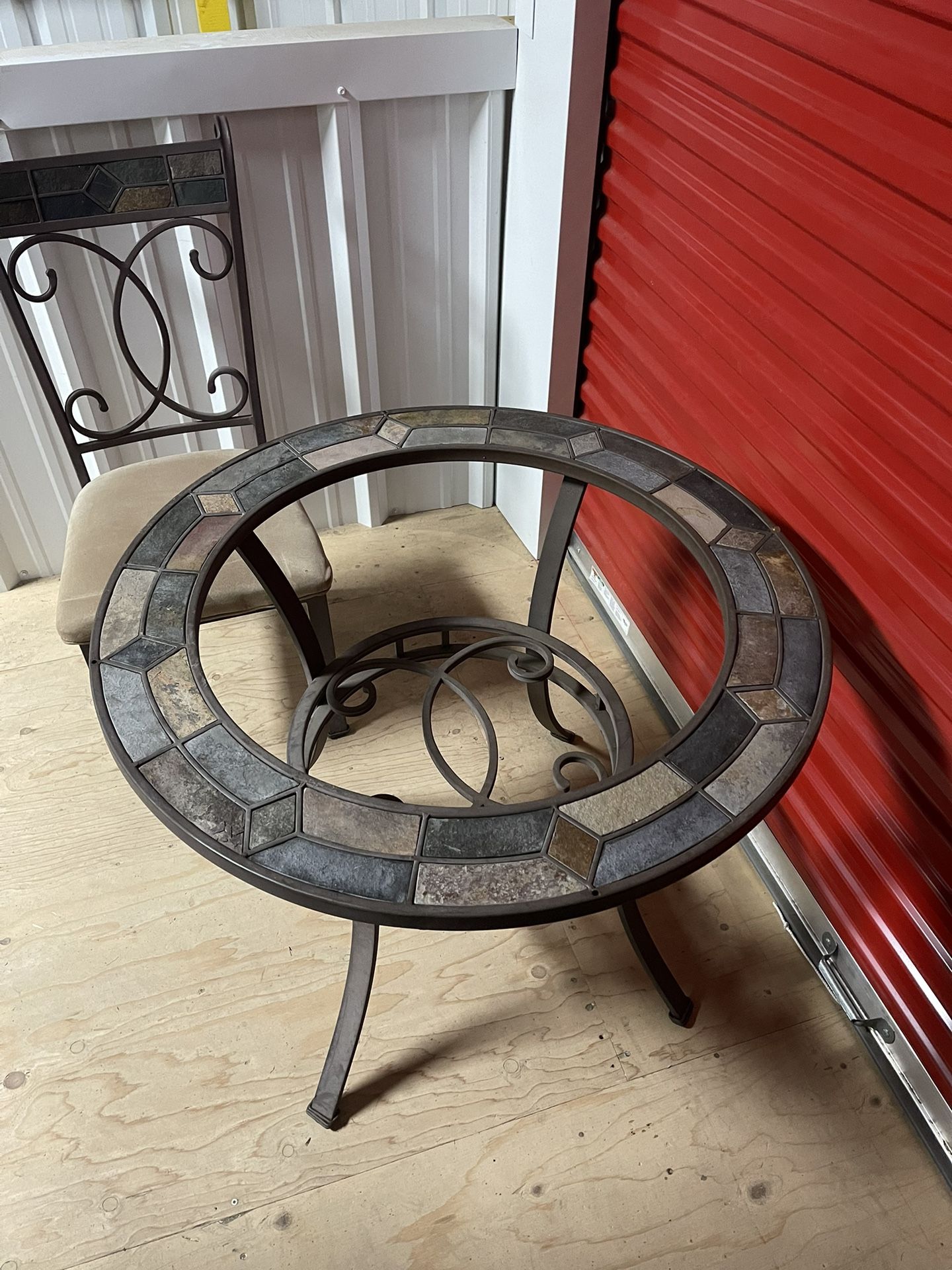 Glass Top Table With 4 Chairs
