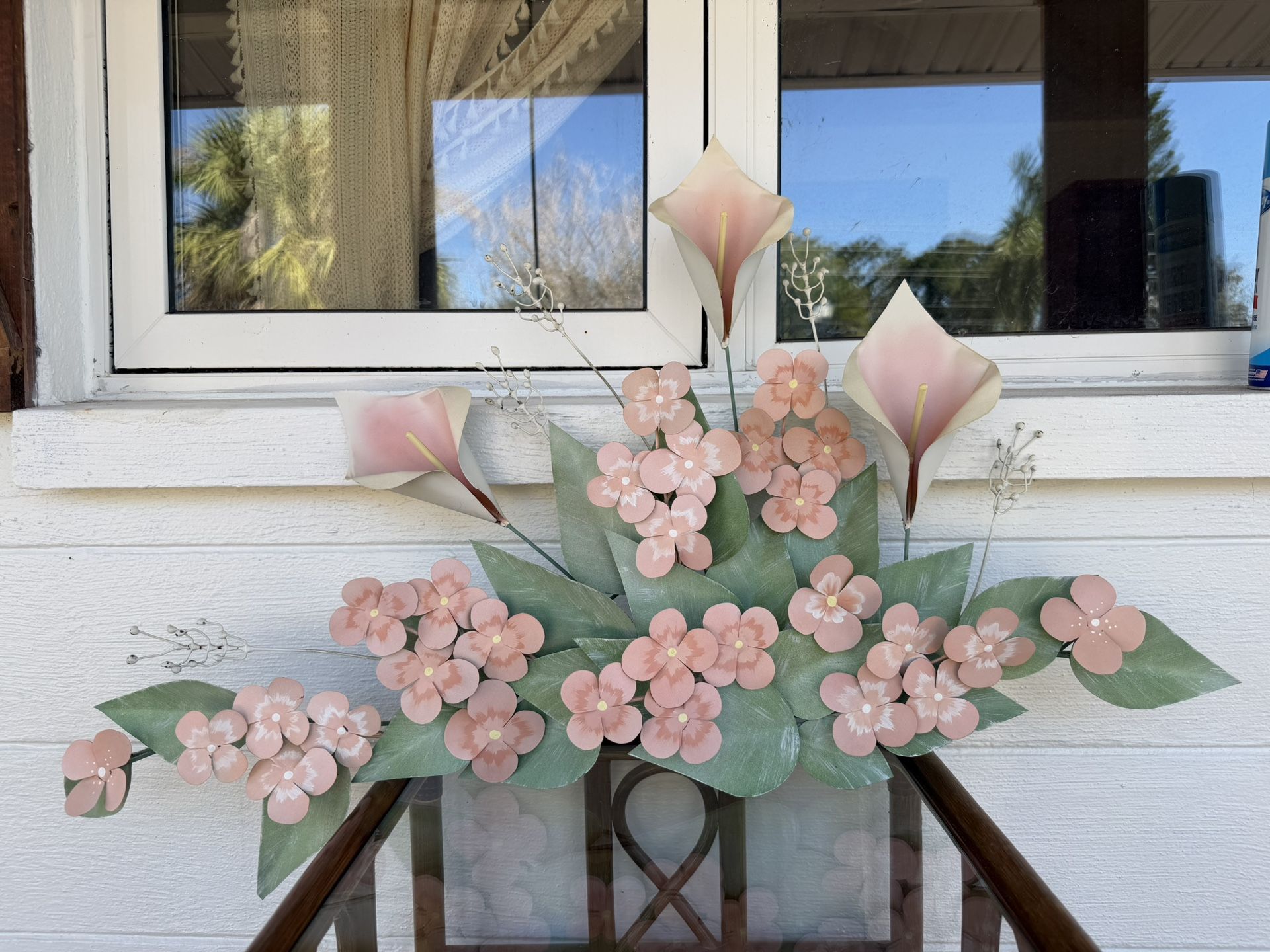Vintage Metal Floral Sculpture 