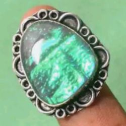 Beautiful Dichrois Glass Handmade Ring