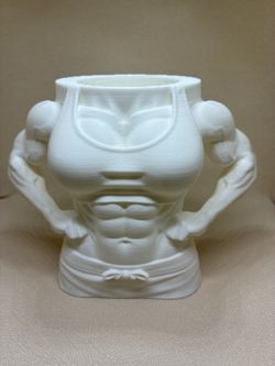 3D Printed Muscular Body Planter Pen Holder