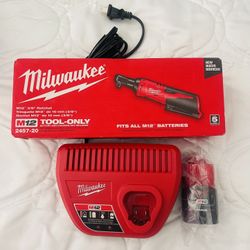 M12 12V Lithium-Ion Cordless 3/8 in. Ratchet Kit with One 2.0 Ah Battery, Charger 