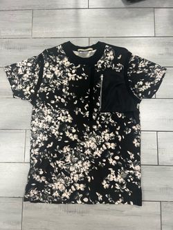 Givenchy Floral Print Zip Pocket T-Shirt Men’s XS Black White BM705Z304A
