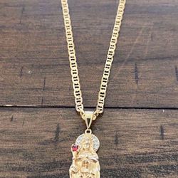 Gold Filled Mariner Chain With Sta Barbara Pendant