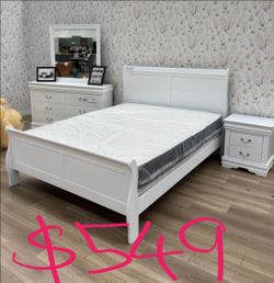 4pc white queen bedroom set