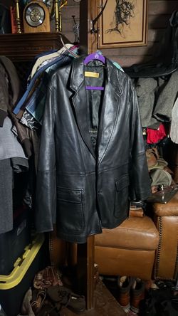 Black Leather Blazer Jacket