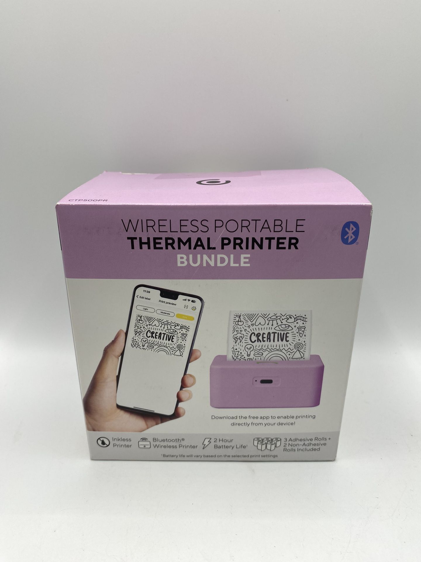 Core Innovations Mini Wireless Portable Thermal Bluetooth Printer - Pink