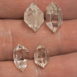 4pcs. High Grade Mini Herkimer Diamond Crystal Lot Double Terminated Beautiful 