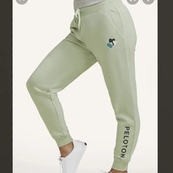 Peloton heart joggers in seafoam green