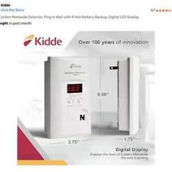 Kidde Carbon Monoxide Detector, Plug In Wall with 9-Volt Battery Backup, Digital LED Display