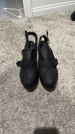 Brand New Slip On Heels With Ankle Strap 