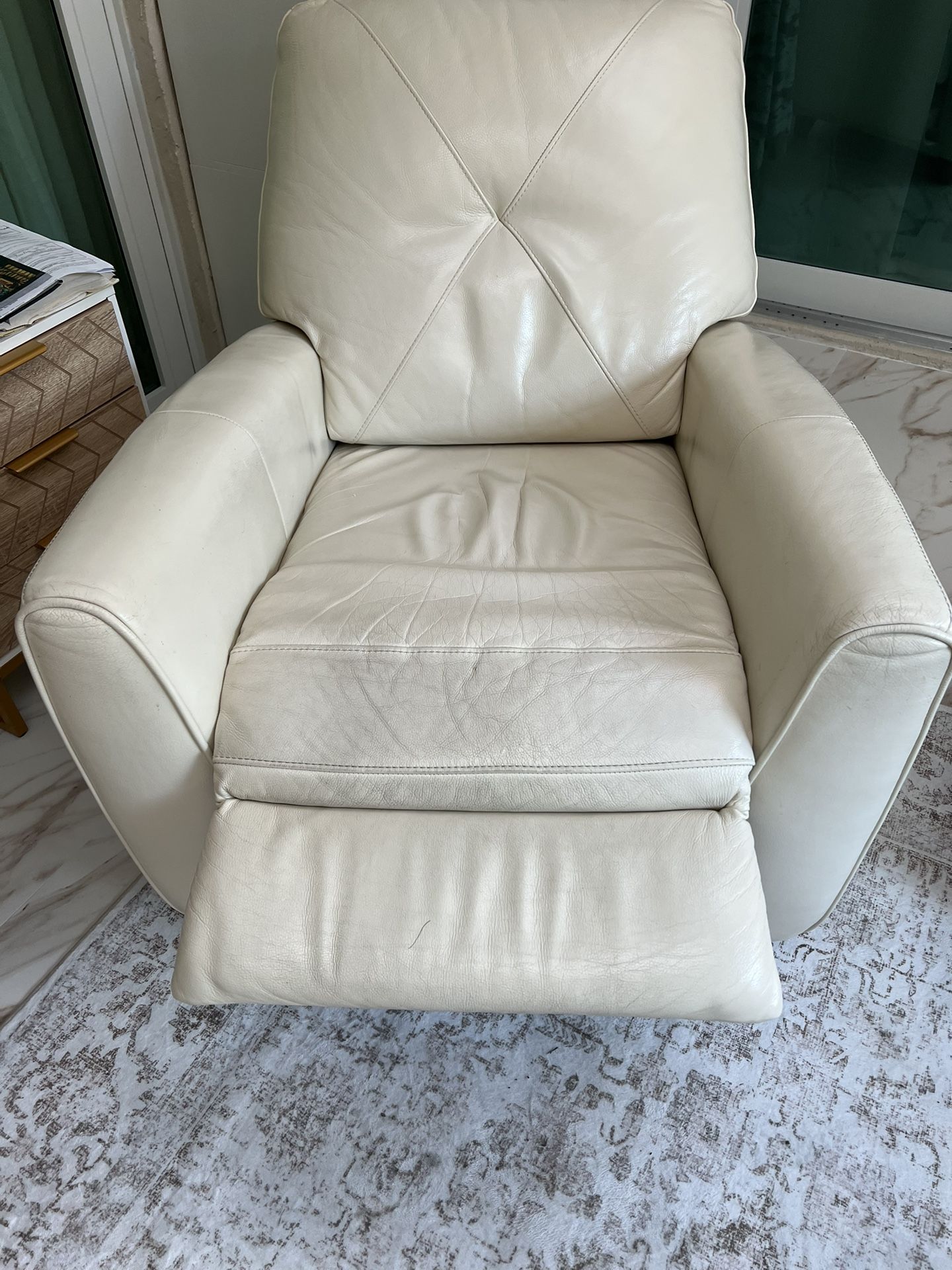 Leather recliner not electric