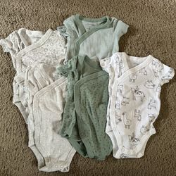 Baby Clothes, Open Front Onesies 0-3 M
