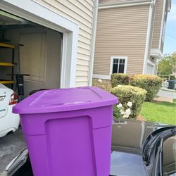 Purple storage bin