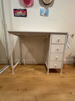 White Desk with 4 drawers