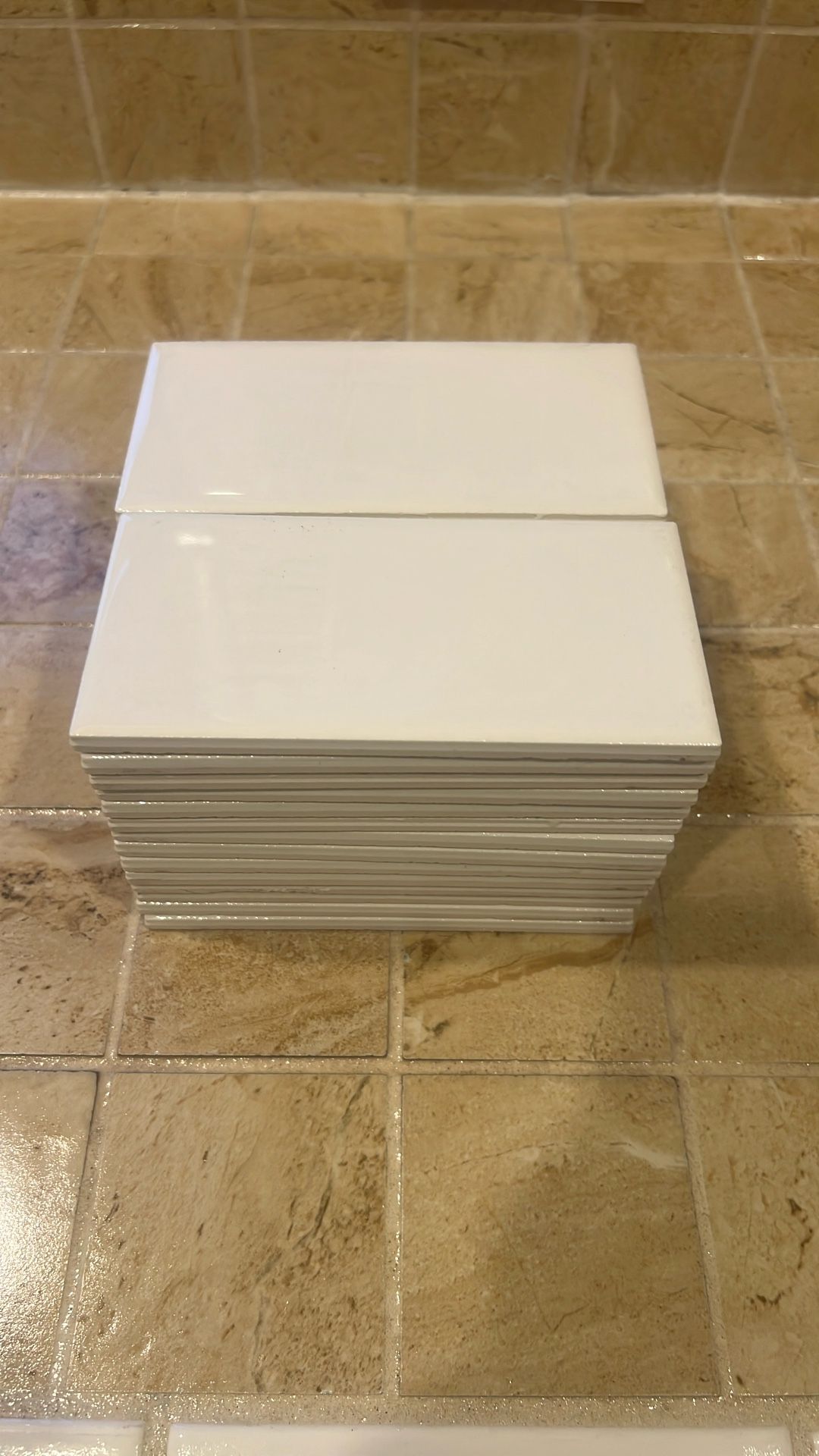 Plain White 3x6 Polished Porcelain Tile (28 pieces)