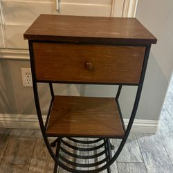 Metal And Wood End Table 