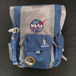 Nasa Roll-Top Backpack Blue And Gray