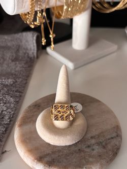 New 14k gold plated nugget ring