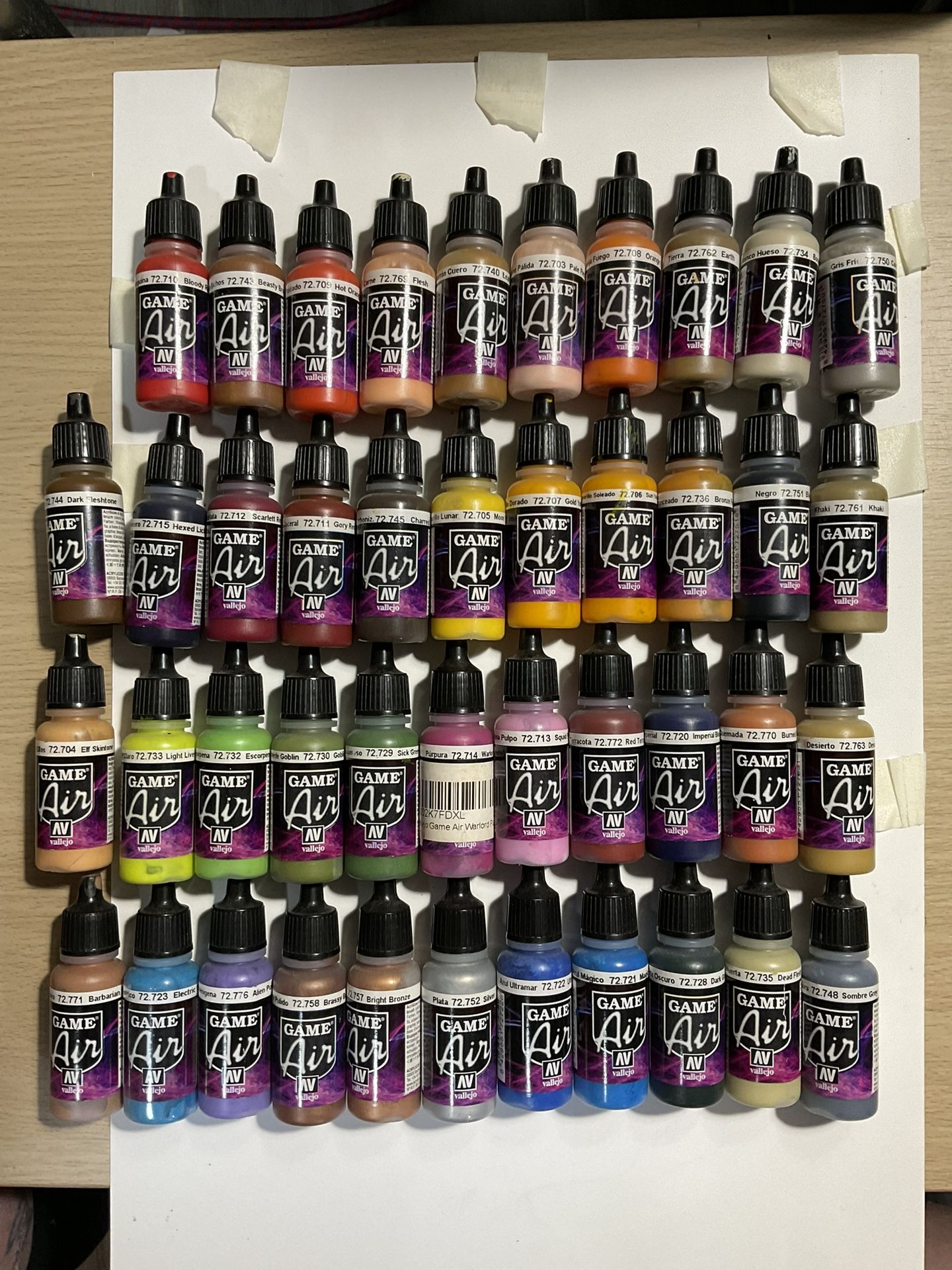 Vallejo Game Air Acrylic Model Paint Lot W Paint Rack