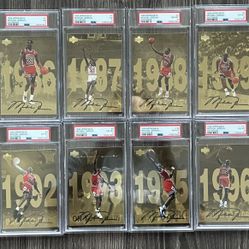 1998 Upper Deck Michael Jordan Gatorade Complete Set PSA 8, 7, 6