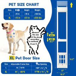 XL Sliding Glass Pet and Dog Door